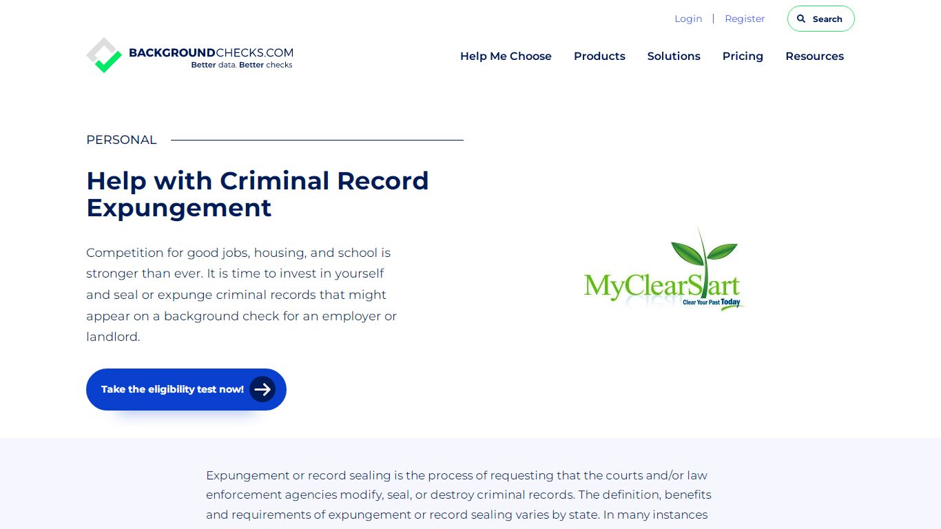 Help with Criminal Record Expungement - background checks